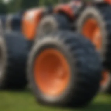 Diverse Range of Lawn Tractor Tires Various types of lawn tractor tires displayed