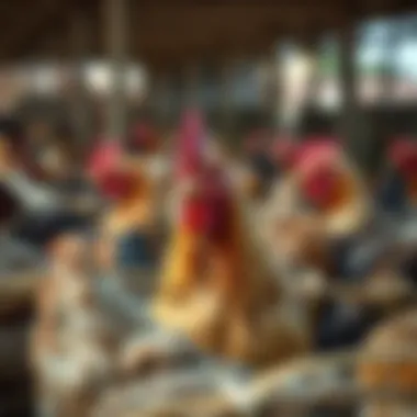 Chickens in a healthy environment