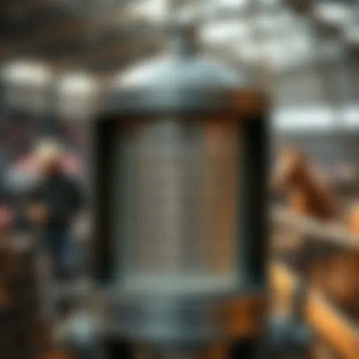 Detailed view of an arena waterer showcasing its design and features