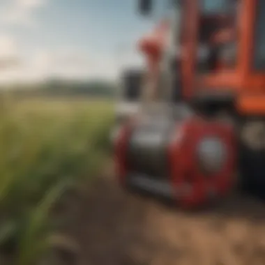 Automatic Winch in Crop Management A farmer utilizing an automatic winch system for efficient crop management.