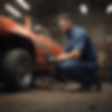 Mechanic in Action Mechanic working in an auto repair shop