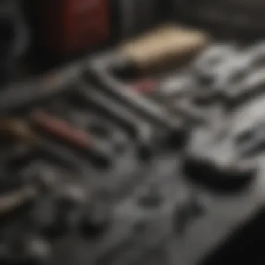 Essential Mechanic Tools Close-up of a specialized tool used by mechanics