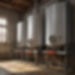 Illustration of different boiler types for in-floor heating systems