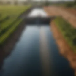 Illustration of a deep water culture reservoir setup highlighting nutrient circulation