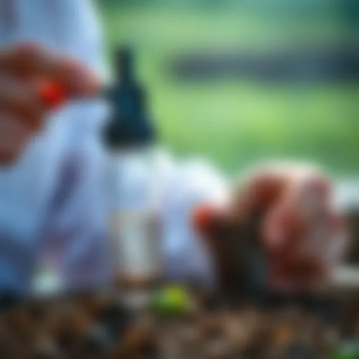 Analyzing Soil Conductivity Soil sample analysis showing electrical conductivity readings