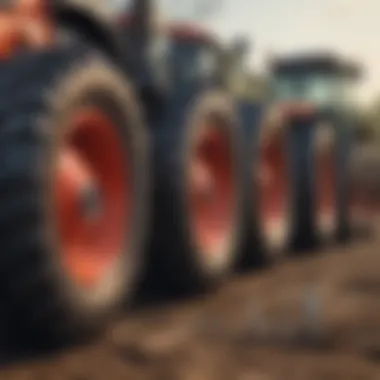 Different types of tractor forks displayed side by side for comparison.