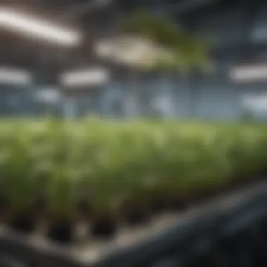 Thriving Plants in Hydroponics Close-up of healthy plants thriving in a hydroponic setup