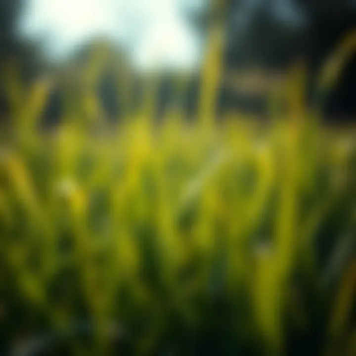 Detailed View of Vibrant Bermuda Grass Blades Close-up of lush green Bermuda grass blades