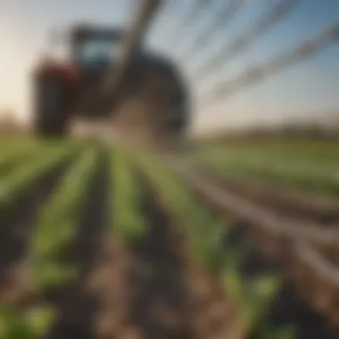 Installation of hail screen wire on crops