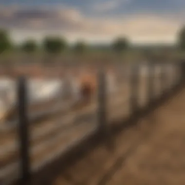 Application of H&W Corral Panels in Livestock Management H&W corral panels in a livestock management setting highlighting their applications.