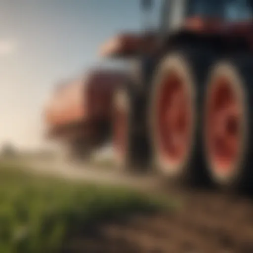 Illustration of a hydraulic aerator in action within a field