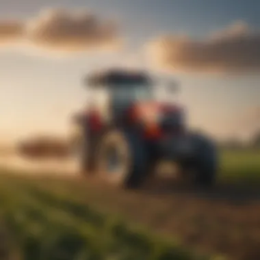 Tractor on a vast agricultural field showcasing its weight distribution