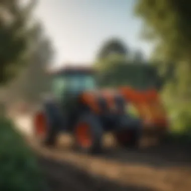 A Kubota tractor in action in a Seattle farm setting