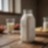 A carton of lactose-free milk on a rustic table