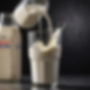 Pouring Lactose-Free Milk Close-up of lactose-free milk pouring into a glass