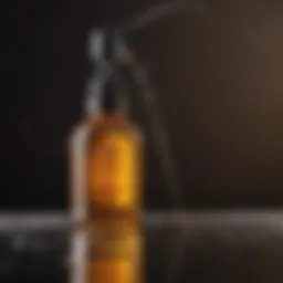 A close-up of liquid mouse repellent being poured into a sprayer.