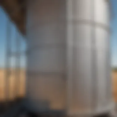 Close-up of a grain bin ventilation system