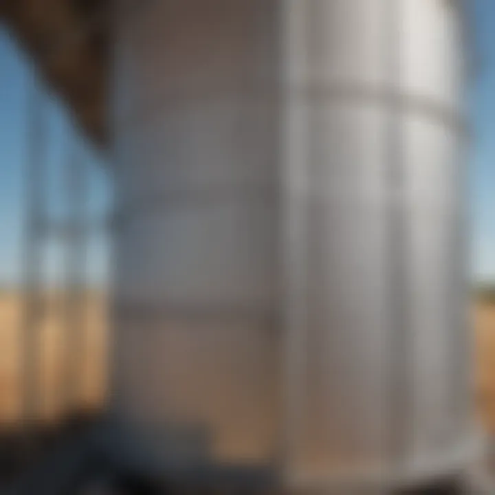 Close-up of a grain bin ventilation system