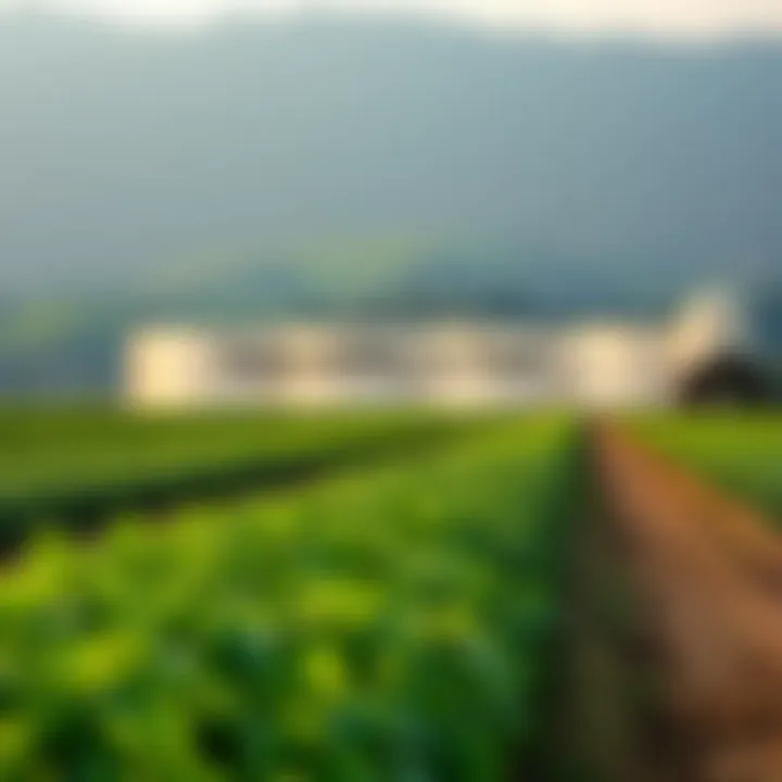 Sustainability in Food Production A serene farm landscape emphasizing sustainable agricultural practices