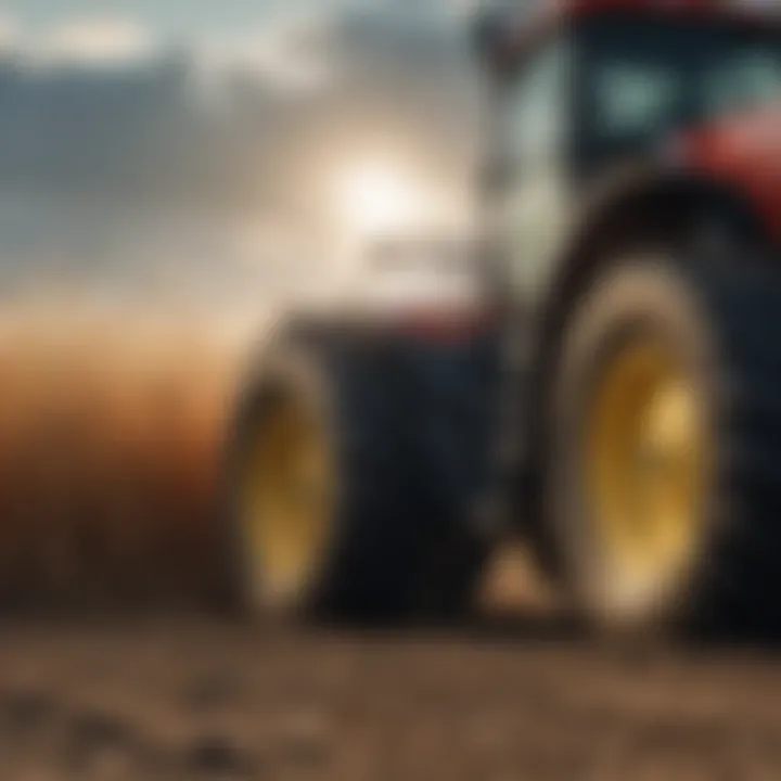 Close-up of advanced agricultural machinery