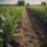 A close-up view of healthy crops in a well-maintained field reflecting sustainable practices.