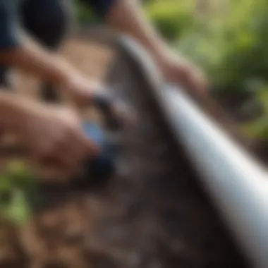 Installation of PVC tubing connectors in a horticultural setting