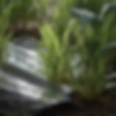 Close-up of crops under reflective Mylar demonstrating enhanced growth