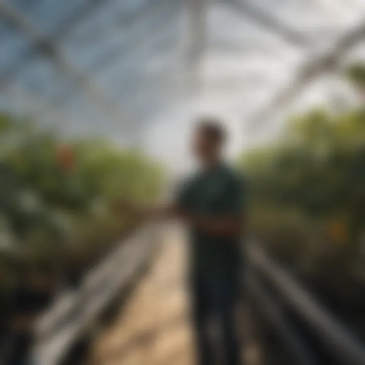 Installation of reflective Mylar in a greenhouse for optimal light distribution