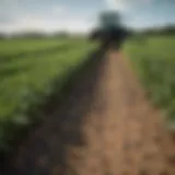 A close-up view of vibrant green crops affected by herbicides