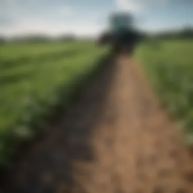 Impact of Herbicides on Crop Health A close-up view of vibrant green crops affected by herbicides