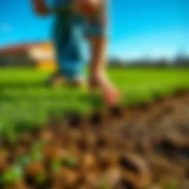 Detailed view of proper sod installation techniques