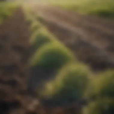 Diverse sod varieties displayed in a field