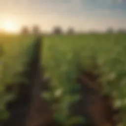 Close-up of soybean plants showcasing herbicide effects