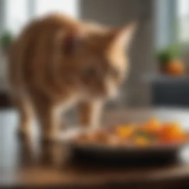 Cat Enjoying a Meal in a Cleaner Feeding Environment Cat enjoying a meal from a Sure Feed Cat Bowl in a clean environment