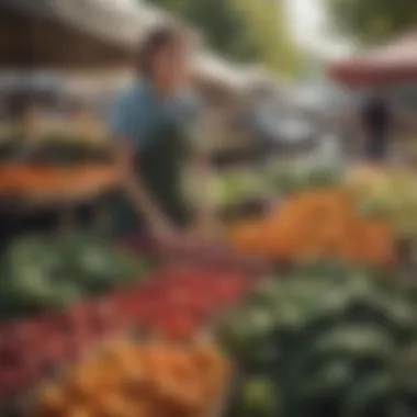 A diverse array of fresh produce displayed at a local farmer's market.