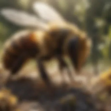 Environmental Changes Impacting Bee Habitats An infographic illustrating environmental changes affecting bee habitats