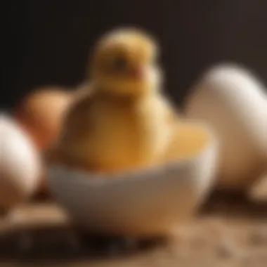 Chick Hatching from Egg A hatching chick breaking through its eggshell
