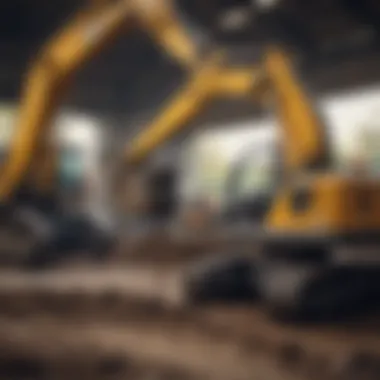 Maintenance routine being performed on a mini excavator breaker