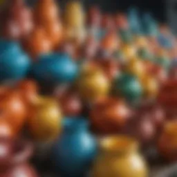 A diverse range of plastic potters in vibrant colors showcasing their unique designs.