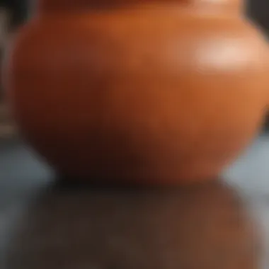 Close-up of a sustainable plastic potter made from recycled materials highlighting its texture.