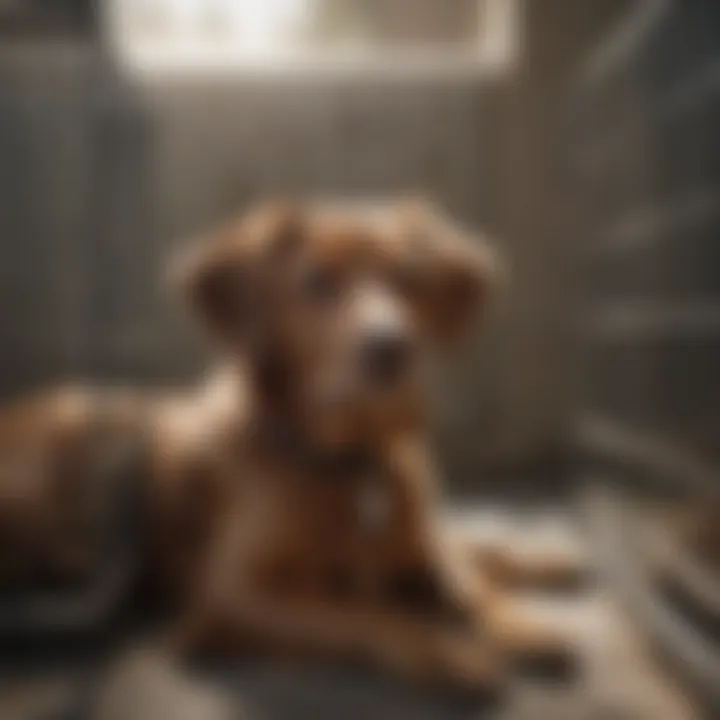 A dog comfortably resting inside a secure crate