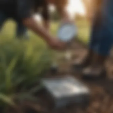 Installation of water gallon meter in a field