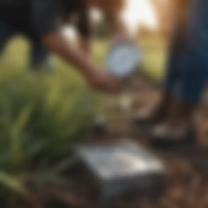 Installation of water gallon meter in a field