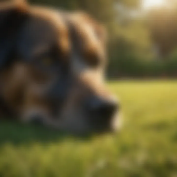 Healthy lawn juxtaposed with grass affected by dog urine