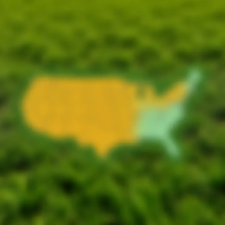 Map highlighting regional zoysia sod pricing variations