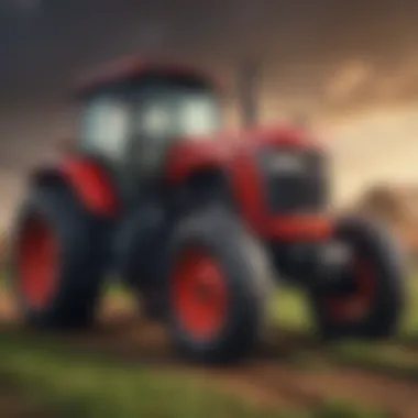 A detailed view of a used tractor showcasing its features