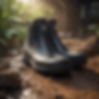 Eco-friendly rubber overshoes with sustainability label
