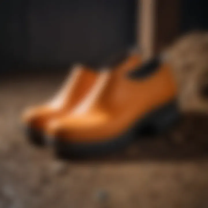 Various designs of rubber overshoes on display