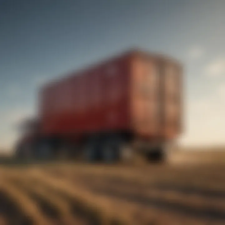 The trailer in action during grain transportation in a field.