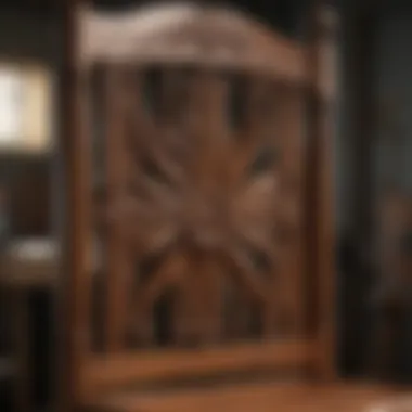 Exquisite Craftsmanship in Local Woodworking Detailed craftsmanship of a wooden chair